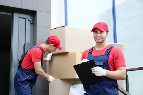 Packing materials and labelled boxes prepared for a Bermondsey move