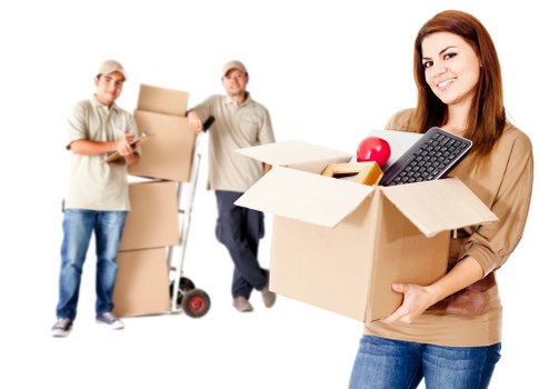 Packed student boxes ready for collection during a Bermondsey move